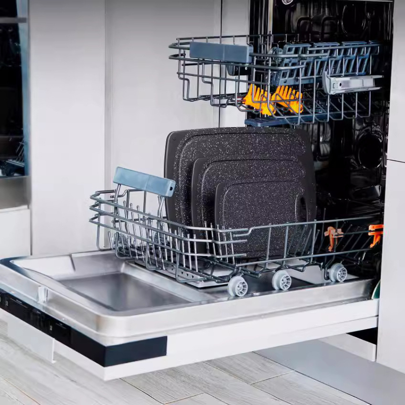 PP plastiko imitacijos marmuro pjaustymo lenta, trijų dalių rinkinys, virtuvės ir mėsos pjaustymo lentos