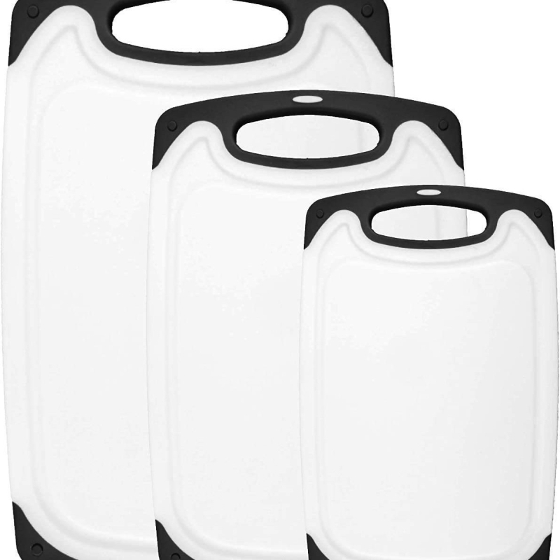 PP plastiko imitacijos marmuro pjaustymo lenta, trijų dalių rinkinys, virtuvės ir mėsos pjaustymo lentos