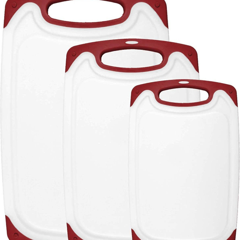 PP plastiko imitacijos marmuro pjaustymo lenta, trijų dalių rinkinys, virtuvės ir mėsos pjaustymo lentos