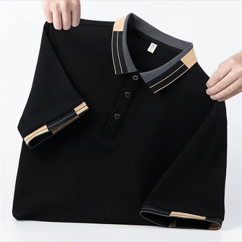 Ανδρικό επαγγελματικό μπλουζάκι με κοντομάνικο μπλουζάκι και πέτο υψηλής ποιότητας, νέο, casual, ευέλικτο, χαλαρό πόλο μπλουζάκι για άνδρες, καλοκαίρι 2025