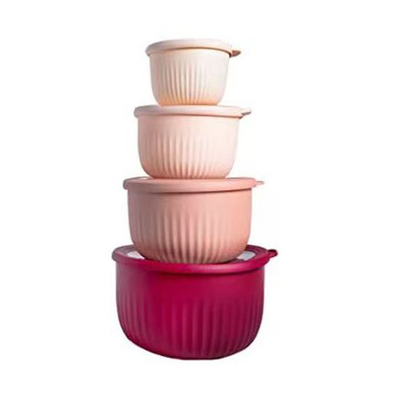 Határokon átnyúló, forró eladású, 8 darabos beágyazott műanyag tálruha, műanyag fedéllel ellátott, hűtőszekrényben tárolható, bento dobozban tárolható.