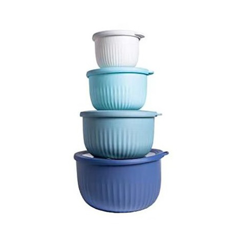 Határokon átnyúló, forró eladású, 8 darabos beágyazott műanyag tálruha, műanyag fedéllel ellátott, hűtőszekrényben tárolható, bento dobozban tárolható.