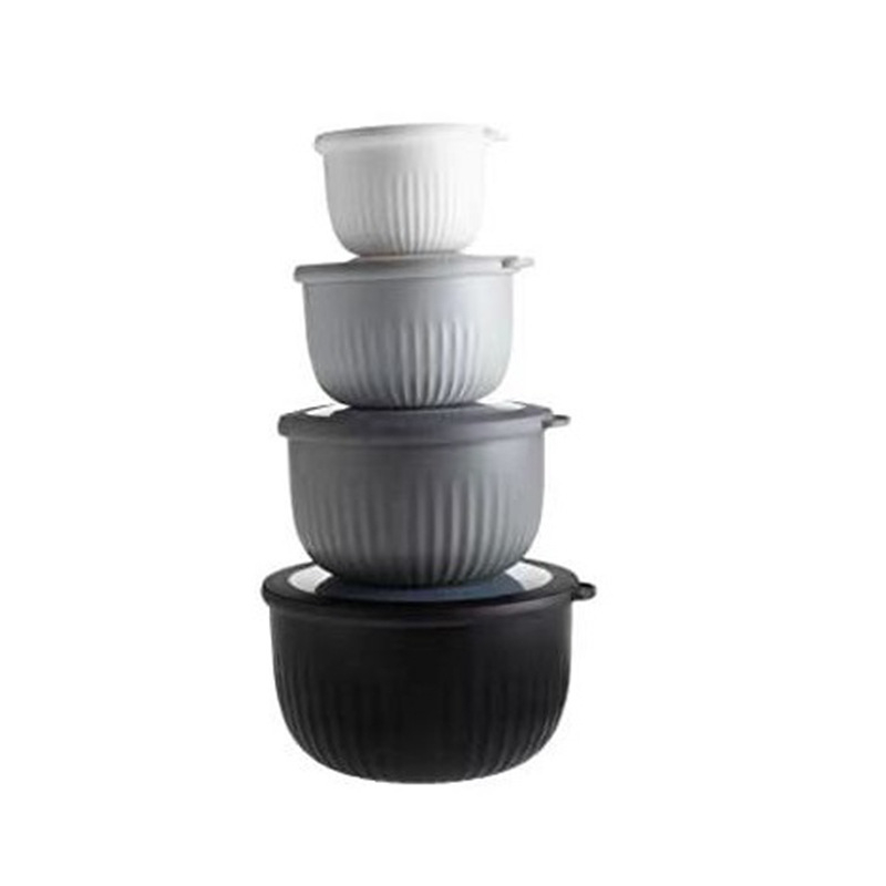 Határokon átnyúló, forró eladású, 8 darabos beágyazott műanyag tálruha, műanyag fedéllel ellátott, hűtőszekrényben tárolható, bento dobozban tárolható.