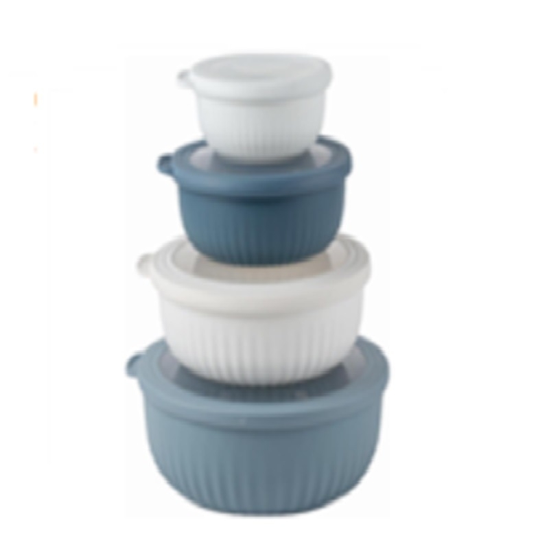 Határokon átnyúló, forró eladású, 8 darabos beágyazott műanyag tálruha, műanyag fedéllel ellátott, hűtőszekrényben tárolható, bento dobozban tárolható.