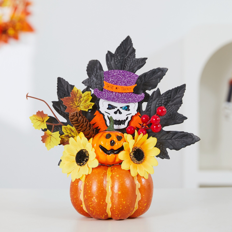 Határokon átnyúló új halloweeni dekoráció, világító mesterséges juharlevél tök kellékek aratási fesztivál jelenet elrendezés szellemfesztivál díszek