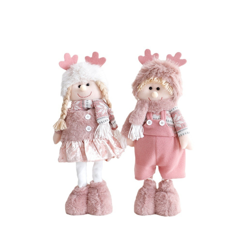 Decorațiuni de Crăciun retractabil păpușă roz băiat fată în picioare păpușă creativă casă fereastră decorare ornamente