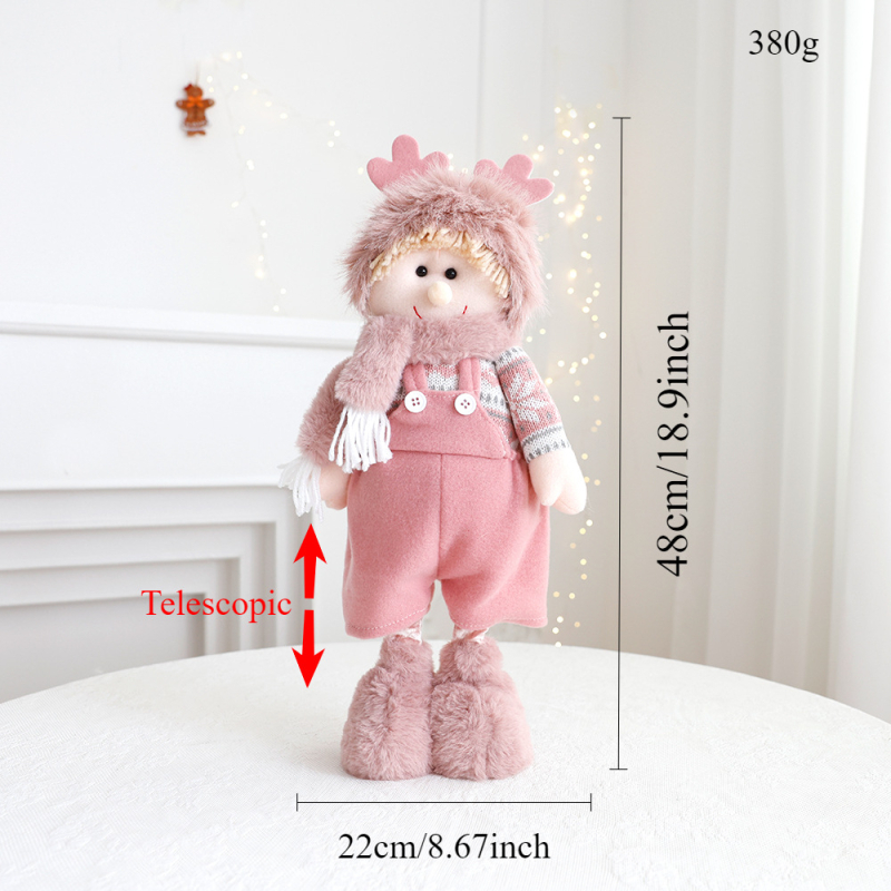 Decorațiuni de Crăciun retractabil păpușă roz băiat fată în picioare păpușă creativă casă fereastră decorare ornamente