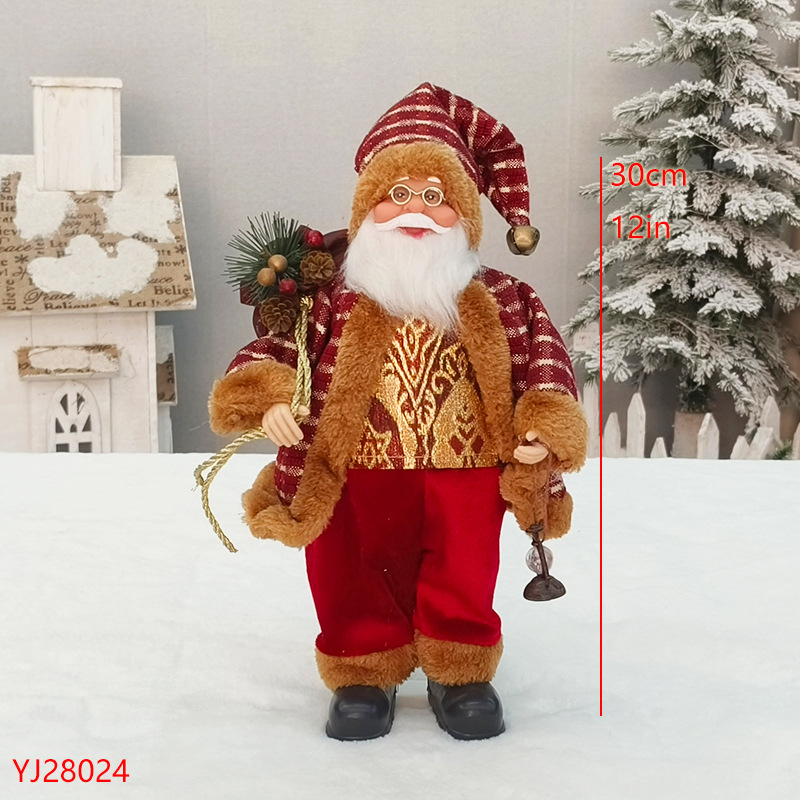 Tvornica veleprodaje prekogranični božićni novi stari čovjek lutka ukras za prozore 30 cm stojeći Djed Mraz