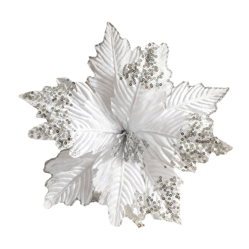 Jõulukunstkaunistused, kangast lillekaunistused, dekoratiivsed kaunistused, võrgust litrid, jõululilled, piiriülene hulgimüük