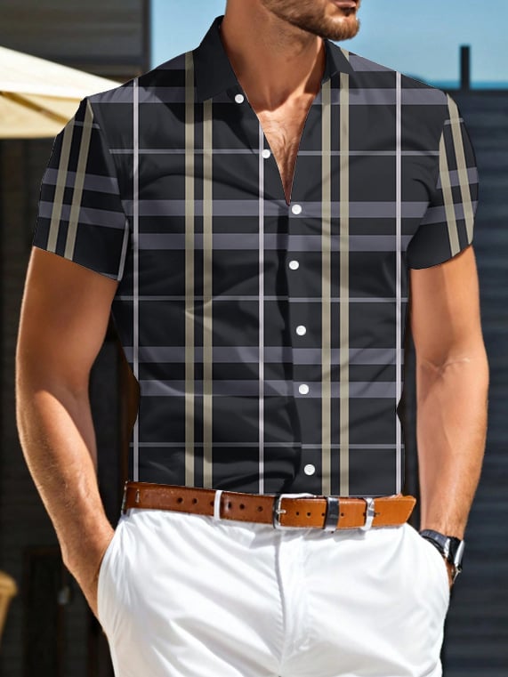 Ανδρικό T-shirt με κοντό μανίκι, Ευρωπαϊκό και Αμερικανικό, Νέο, Διασυνοριακό, Amazon, Τρισδιάστατα Εκτυπωμένο Πόλο, Καλοκαιρινό, Ανδρικό Πέτο με Κουμπιά