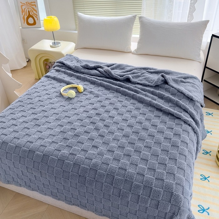 Sustorinta dvipusė vaflinė vilnos antklodė, sofa, biuro snaudulių antklodė, šilta taftos antklodė, bendrabučio skara, paklodės