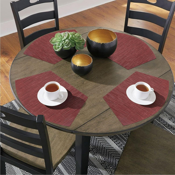 Didelis apvalus stalas, vėduoklės formos, aukštos klasės, aukštos klasės, vakarietiško stiliaus, vakarienės lėkštės kilimėlis, kiniški stalo įrankiai, vandeniui ir aliejui atsparus izoliacinis kilimėlis, valgomojo stalo kilimėlis