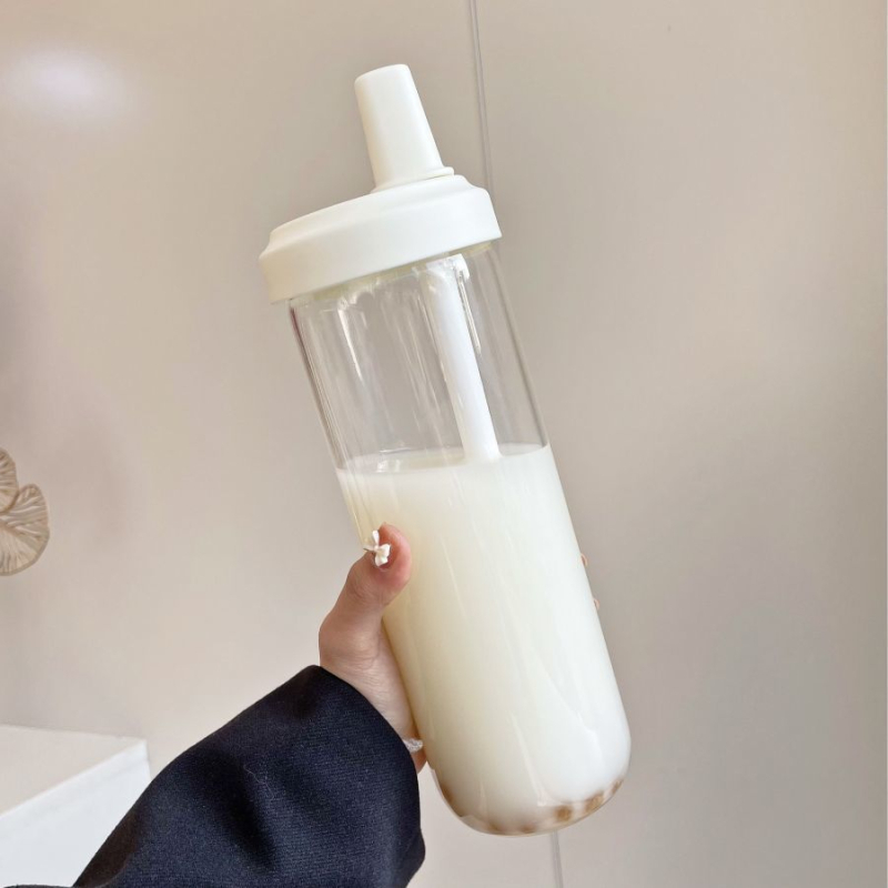 Burbulinės arbatos šiaudelio formos puodelis, atsparus karščiui ir kritimui, plastikinis puodelis, K stiliaus, aukštos kokybės, didelės talpos mokinių vandens puodelis