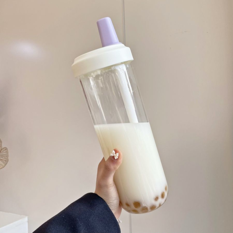 Burbulinės arbatos šiaudelio formos puodelis, atsparus karščiui ir kritimui, plastikinis puodelis, K stiliaus, aukštos kokybės, didelės talpos mokinių vandens puodelis