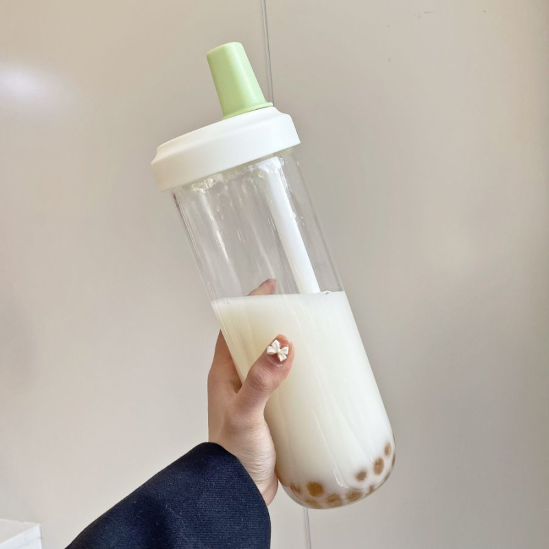 Burbulinės arbatos šiaudelio formos puodelis, atsparus karščiui ir kritimui, plastikinis puodelis, K stiliaus, aukštos kokybės, didelės talpos mokinių vandens puodelis