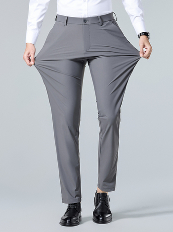 Υψηλής ελαστικότητας παντελόνι από μετάξι Ice DP χωρίς σιδέρωμα, ανδρικό κάθετο αντιρυτιδικό παντελόνι, επαγγελματικό, casual, ελαστικό παντελόνι, επαγγελματικό φόρεμα