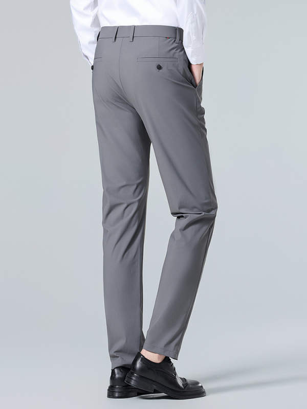 Nagy rugalmasságú DP vasalásmentes jég selyemnadrág férfi függőleges ránctalanító férfi nadrág üzleti hétköznapi rugalmas nadrág professzionális ruha