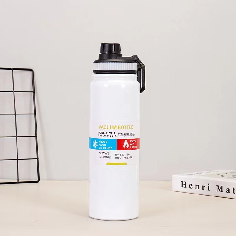 Határokon átnyúló forró 304 rozsdamentes acél űredény kültéri nagy kapacitású sport vizespohár üzleti ajándék termoszpohár nagykereskedelem