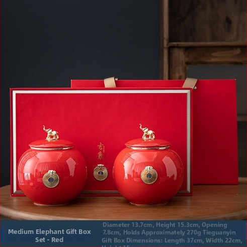Jixiang kerámia teáskanna ajándék teásdoboz tea lezárt kanna zöld tea Jin Junmei Lichuan piros üres ajándékdoboz ébresztő teáskanna