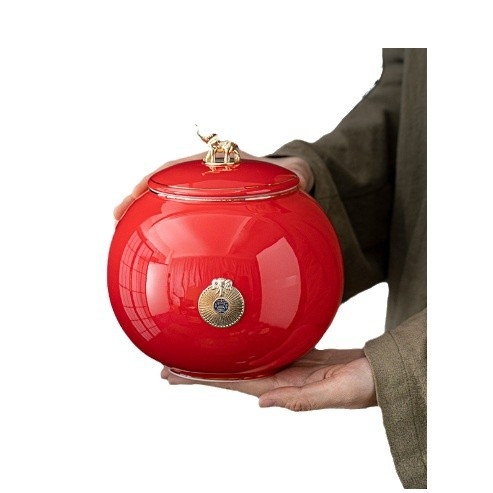 Jixiang kerámia teáskanna ajándék teásdoboz tea lezárt kanna zöld tea Jin Junmei Lichuan piros üres ajándékdoboz ébresztő teáskanna