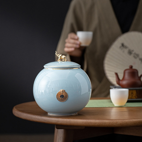 Jixiang kerámia teáskanna ajándék teásdoboz tea lezárt kanna zöld tea Jin Junmei Lichuan piros üres ajándékdoboz ébresztő teáskanna