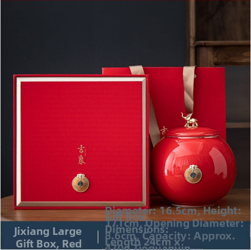 Jixiang kerámia teáskanna ajándék teásdoboz tea lezárt kanna zöld tea Jin Junmei Lichuan piros üres ajándékdoboz ébresztő teáskanna