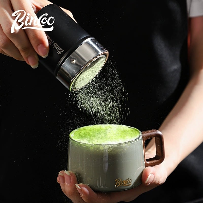 „Bincoo“ kavos miltelių purkštuvas, „Matcha“ milteliai, kakavos milteliai, cukraus miltelių sieto kasetė, 304 miltelių purkštuvas, artefaktas, traukiama gėlių spausdinimo forma