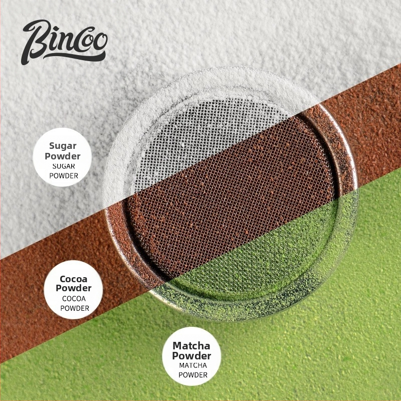 Bincoo Kávový prášok Postrekovač Matcha prášok Kakaový prášok Cukorný prášok Sito kazeta 304 Práškový postrekovač Artefakt Pull Flower Tlačová forma