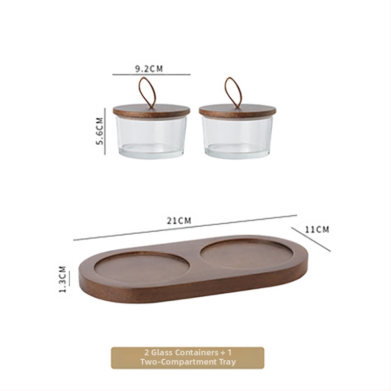 Stiklinis medinis dangtelis vaisių lėkštei komercinis užkandžių užkandžių užkandžių lėkštė baras vonios pėdų klubas KTV desertų padėklas