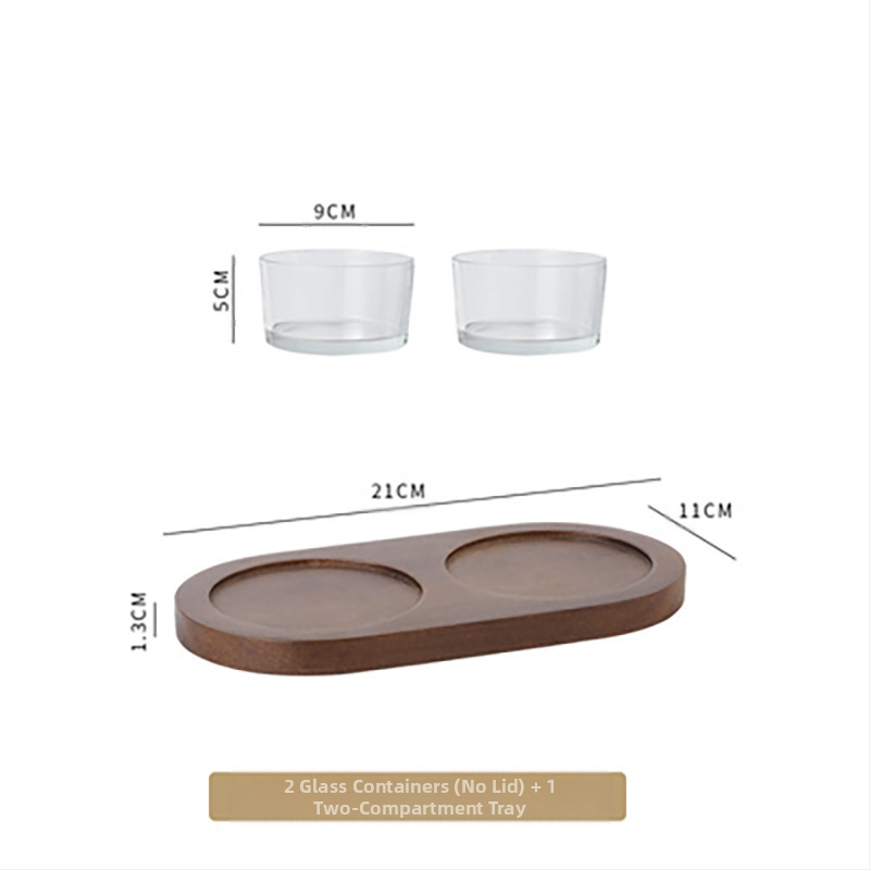 Stiklinis medinis dangtelis vaisių lėkštei komercinis užkandžių užkandžių užkandžių lėkštė baras vonios pėdų klubas KTV desertų padėklas