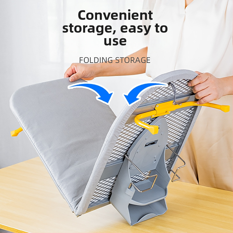 Трансгранична настолна дъска за гладене, сгъваема дъска за гладене, подсилена маса за гладене, гладене на дрехи, включително стойка за съхранение, домакинска дъска за гладене