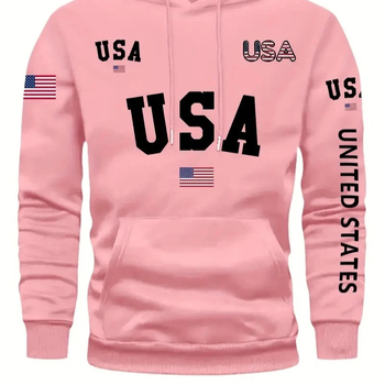 Amazon Трансгранична външна търговия Знаме на Деня на независимостта на САЩ Топли дрехи Печат Пуловер с качулка на САЩ Мъжко и дамско облекло