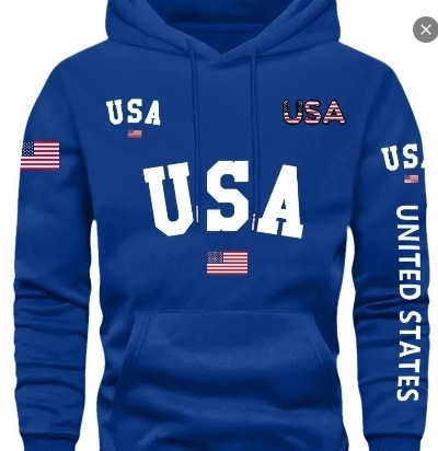 Amazon Határokon Átnyúló Külkereskedelem USA Függetlenség Napja Zászló Meleg Ruhák Nyomtatás USA Kapucnis Pulóver Férfi és Női Ruházat