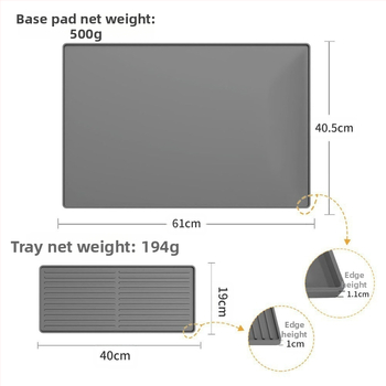 Tarpvalstybinis silikoninis kavos aparato apsauginis kilimėlis, kvadratinis, dvigubo sluoksnio virtuvės indai, paprastas daugiafunkcis valgomojo stalas, nuimamas padėklas