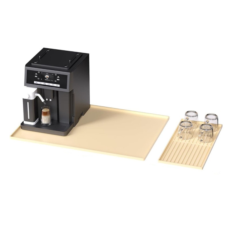 Tarpvalstybinis silikoninis kavos aparato apsauginis kilimėlis, kvadratinis, dvigubo sluoksnio virtuvės indai, paprastas daugiafunkcis valgomojo stalas, nuimamas padėklas