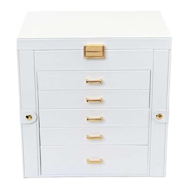 Σε απόθεμα, μεγάλης χωρητικότητας κουτί κοσμημάτων, νέο κουτί κοσμημάτων με διπλή πόρτα και συρτάρι 5 επιπέδων, βεστιάριο με κλειδί-καθρέφτη