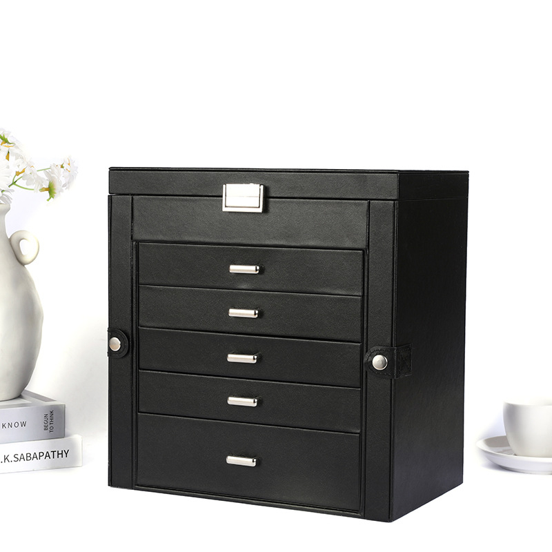 Σε απόθεμα, μεγάλης χωρητικότητας κουτί κοσμημάτων, νέο κουτί κοσμημάτων με διπλή πόρτα και συρτάρι 5 επιπέδων, βεστιάριο με κλειδί-καθρέφτη