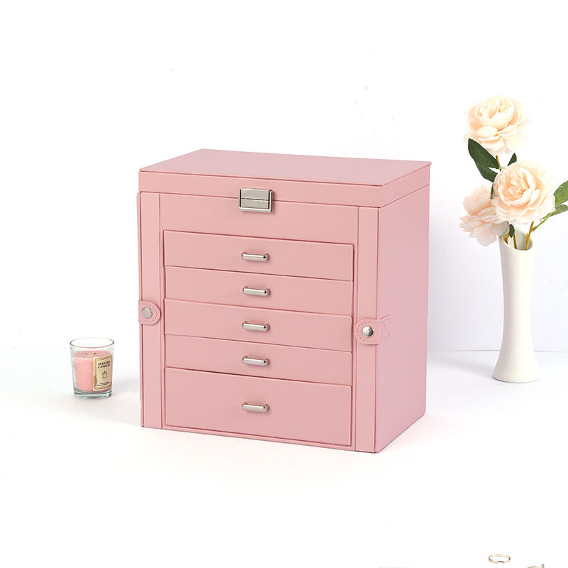 Σε απόθεμα, μεγάλης χωρητικότητας κουτί κοσμημάτων, νέο κουτί κοσμημάτων με διπλή πόρτα και συρτάρι 5 επιπέδων, βεστιάριο με κλειδί-καθρέφτη