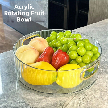 „Ins Style“ aukštos kokybės vaisių lėkštė, svetainės vaisių lėkštė, namų darbalaukio besisukanti laikymo dėžutė, permatoma lėkštė, besisukanti prieskonių dėžutė