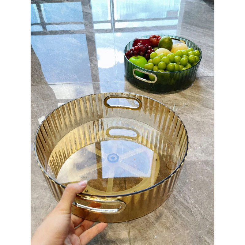 „Ins Style“ aukštos kokybės vaisių lėkštė, svetainės vaisių lėkštė, namų darbalaukio besisukanti laikymo dėžutė, permatoma lėkštė, besisukanti prieskonių dėžutė