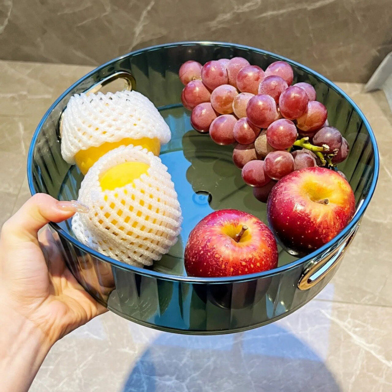 „Ins Style“ aukštos kokybės vaisių lėkštė, svetainės vaisių lėkštė, namų darbalaukio besisukanti laikymo dėžutė, permatoma lėkštė, besisukanti prieskonių dėžutė