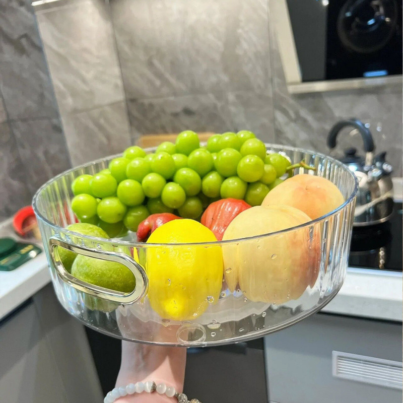 „Ins Style“ aukštos kokybės vaisių lėkštė, svetainės vaisių lėkštė, namų darbalaukio besisukanti laikymo dėžutė, permatoma lėkštė, besisukanti prieskonių dėžutė