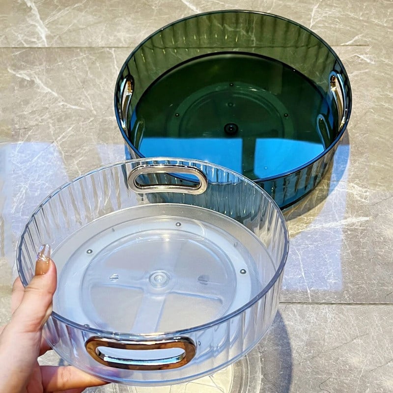 „Ins Style“ aukštos kokybės vaisių lėkštė, svetainės vaisių lėkštė, namų darbalaukio besisukanti laikymo dėžutė, permatoma lėkštė, besisukanti prieskonių dėžutė