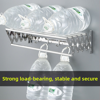 Roostevabast terasest sissetõmmatav käterätikuivati ilma augustamiseta rõdule, riiete kuivatusrest, vannitoale, veniv kokkupandav käterätikuivati