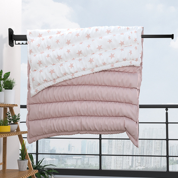 Αόρατη πτυσσόμενη στεγνωτήρια ρούχων για μπαλκόνι, επιτοίχια εσωτερική πλωτή ράβδος στεγνώματος ρούχων, εξωτερικό παράθυρο, κουβέρτα χωρίς τρυπήματα