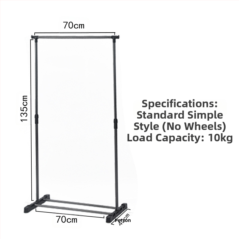 Egyszerű, álló, teleszkópos ruhaszárító állvány, otthoni erkély, ruhaszárító állvány, fém hálószobai ruhaszárító állvány