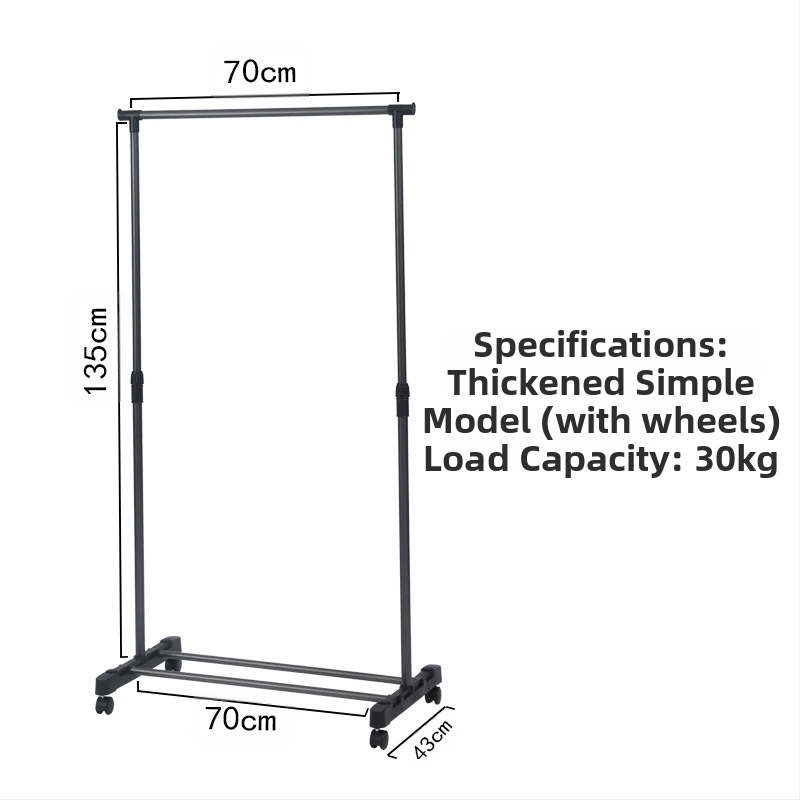 Egyszerű, álló, teleszkópos ruhaszárító állvány, otthoni erkély, ruhaszárító állvány, fém hálószobai ruhaszárító állvány