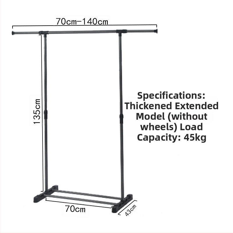 Egyszerű, álló, teleszkópos ruhaszárító állvány, otthoni erkély, ruhaszárító állvány, fém hálószobai ruhaszárító állvány