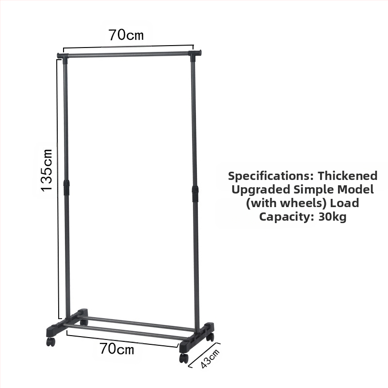 Egyszerű, álló, teleszkópos ruhaszárító állvány, otthoni erkély, ruhaszárító állvány, fém hálószobai ruhaszárító állvány