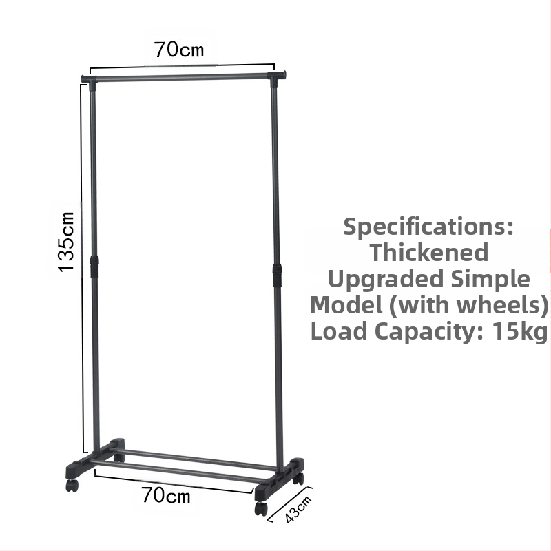 Egyszerű, álló, teleszkópos ruhaszárító állvány, otthoni erkély, ruhaszárító állvány, fém hálószobai ruhaszárító állvány